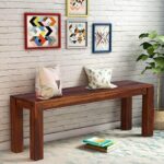 Sheesham Wood Dining Bench with Cushion Seating | Balaji Art