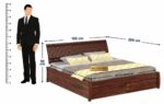 Sheesham Wood Double Bed with Drawer Storage | Balaji Art - Image 2