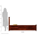 Sheesham Wood Double Bed with Box Storage | Balaji Art - Image 2