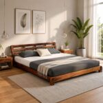 Rose Wood King Size Bed (Without Storage) Low Height | Balaji Art