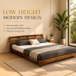 Rose Wood King Size Bed (Without Storage) Low Height | Balaji Art - Image 2