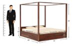 Rose Wood King Size Bed(4 Drawer Storage) Poster Bed | Balaji Art - Image 2