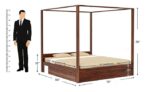 Rose Wood King Size Bed(2 Drawer Storage) Poster Bed | Balaji Art - Image 2