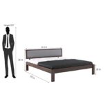 Walnut Wood Queen Size Bed (Without Storage) Platform Design | Balaji Art - Image 2
