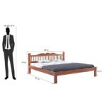 Rose Wood Queen Size Bed (Without Storage) Low Height | Balaji Art - Image 2