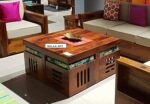 Sheesham Wood Coffee Table with 4 Stools | Balaji Art