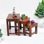 Sheesham Wood Nesting Stool | Balaji Art